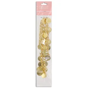 0.5m Chain with Disk Charm, Gold- Sullivans