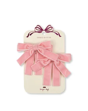 2 PACK VELVET DOUBLE BOW HAIR CLIPS