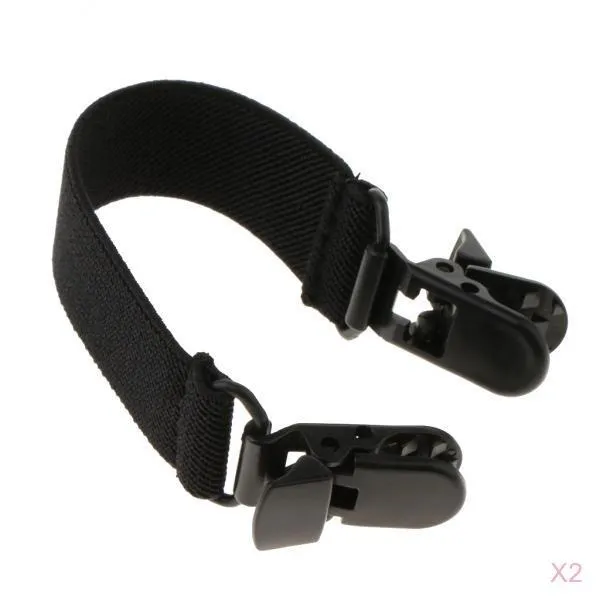 2Pairs Elastic Boot Straps Pant Ends Clip