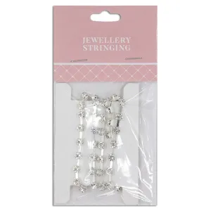 50cm Large Diamante Chain, Clear Silver- Sullivans