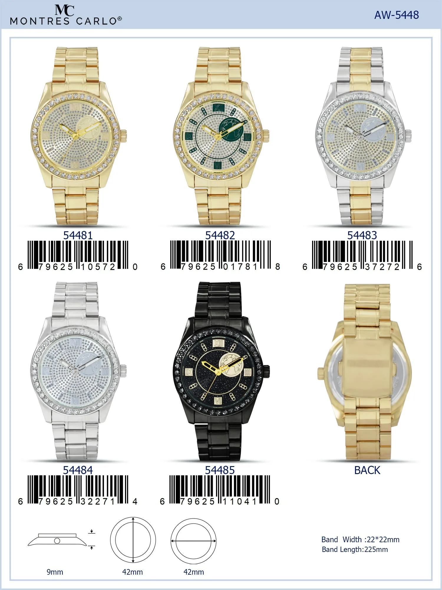 5448-Montres Carlo Metal Band Watch