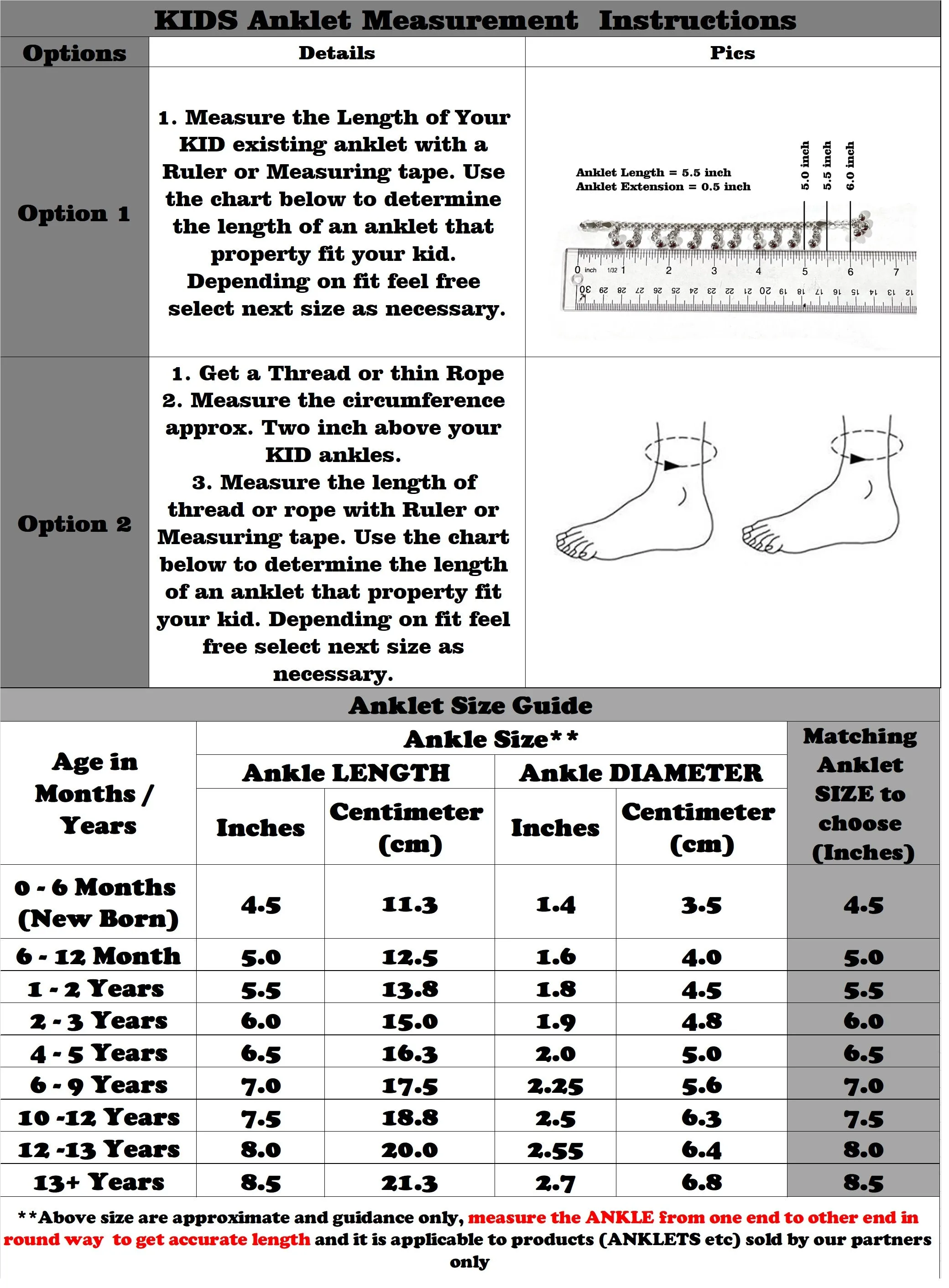 750 Silver Kids Round Anklet - Style#03