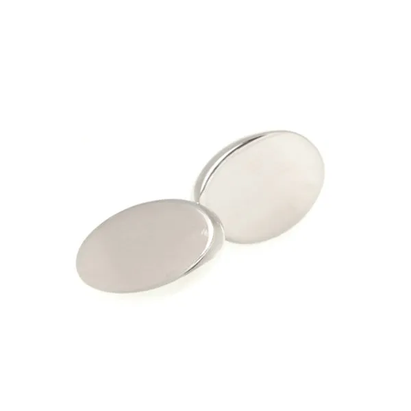 925 Sterling Silver Double Oval Chain Link Cufflinks
