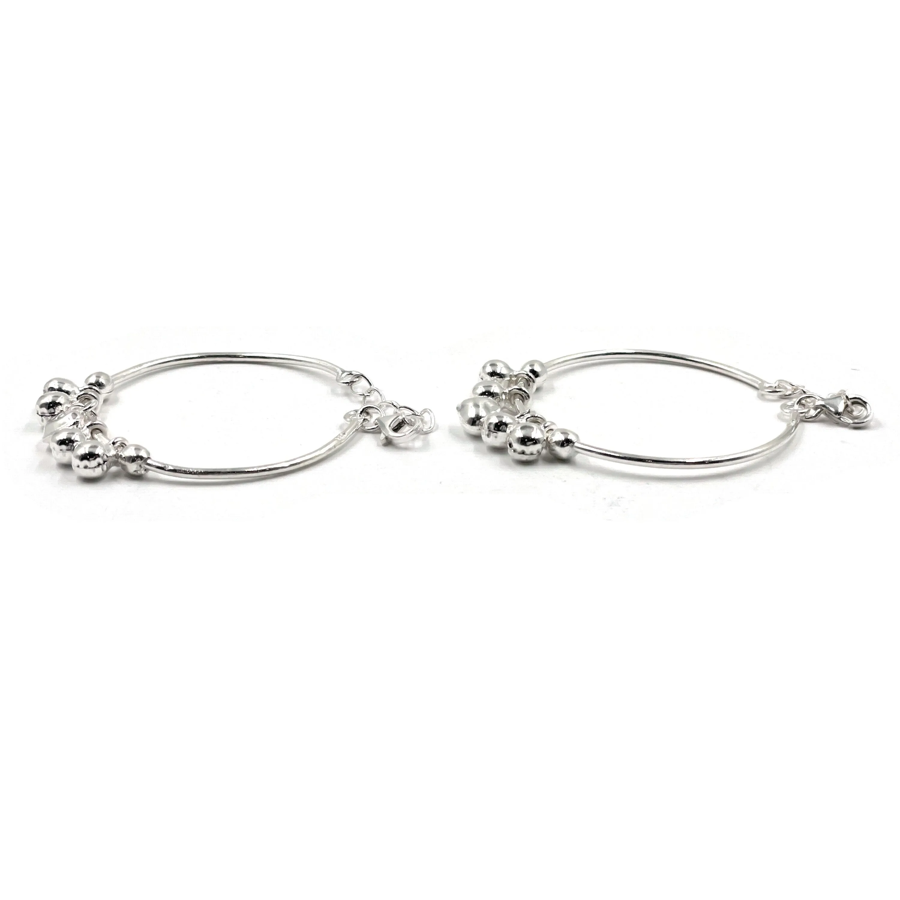 925 Sterling Silver Kids Round / C-Shaped Anklet / Bracelet - Style#03