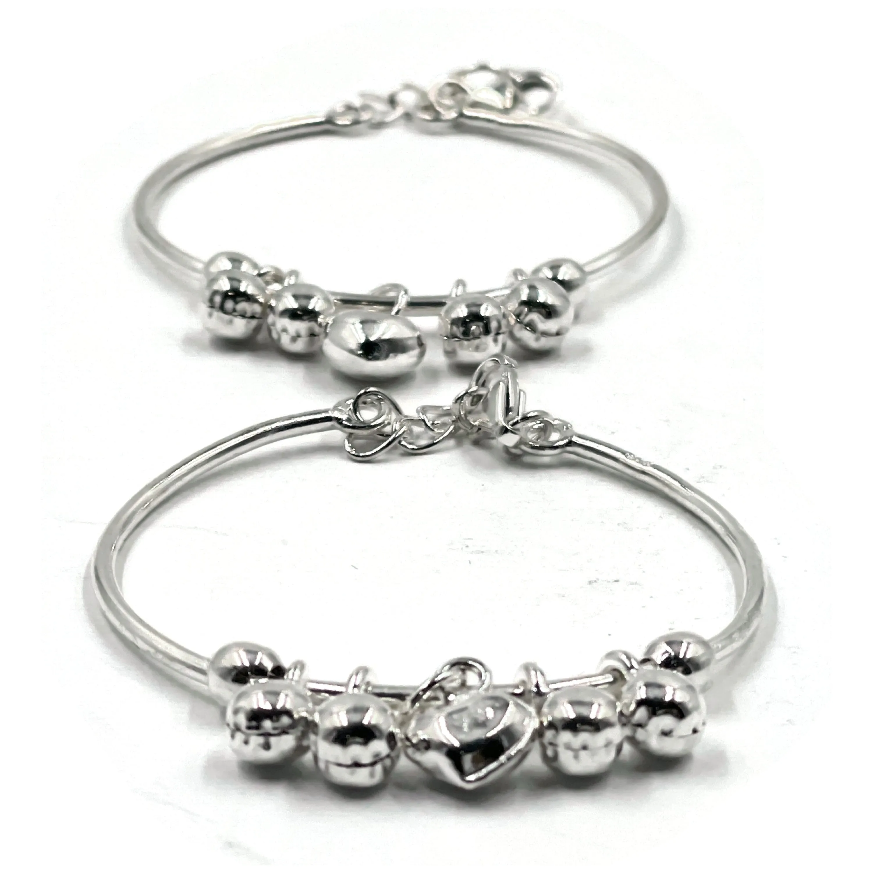 925 Sterling Silver Kids Round / C-Shaped Anklet / Bracelet - Style#03