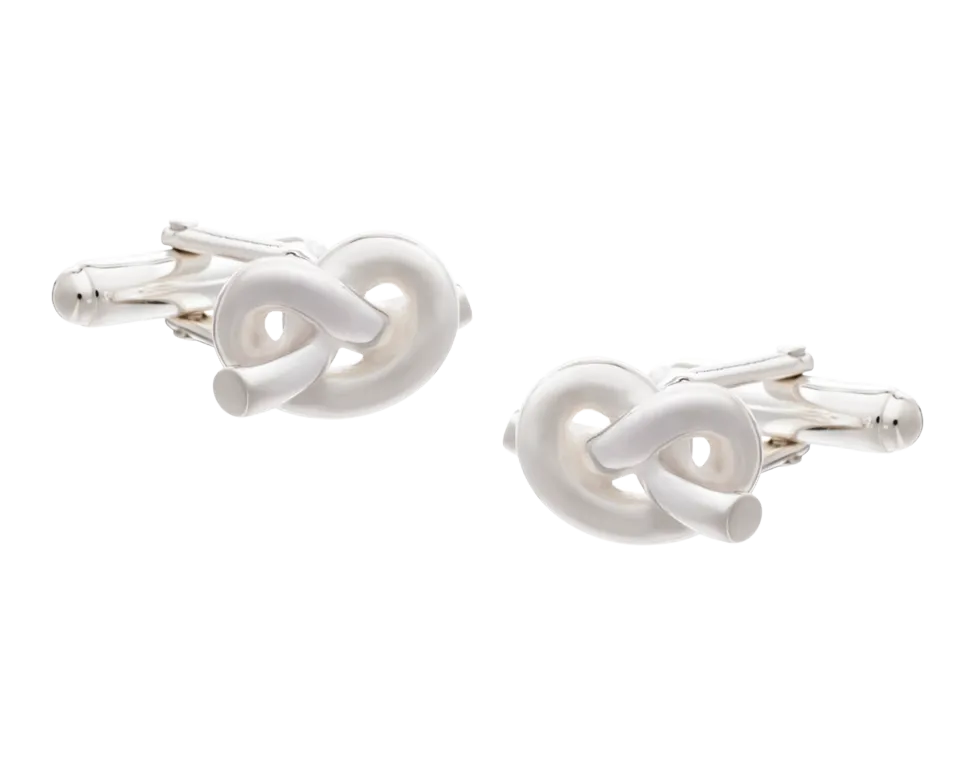 925 Sterling Silver Overhand Knot Cufflinks