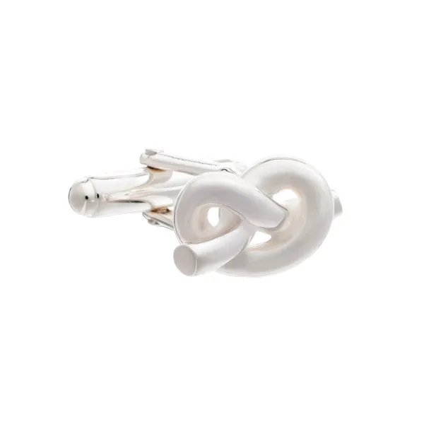 925 Sterling Silver Overhand Knot Cufflinks