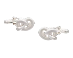 925 Sterling Silver Overhand Knot Cufflinks