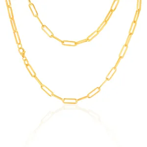 9ct Yellow Gold Silverfilled Paperclip 45cm Chain
