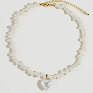 Agape - Natural Pearl Heart Necklace
