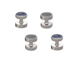 All Change' Set of 4 Reversible Hematite & Sodalite Dress Studs