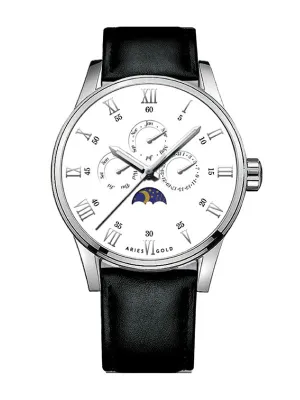 Aries Gold Multifunction Leather Strap G 7019 S-W Watch