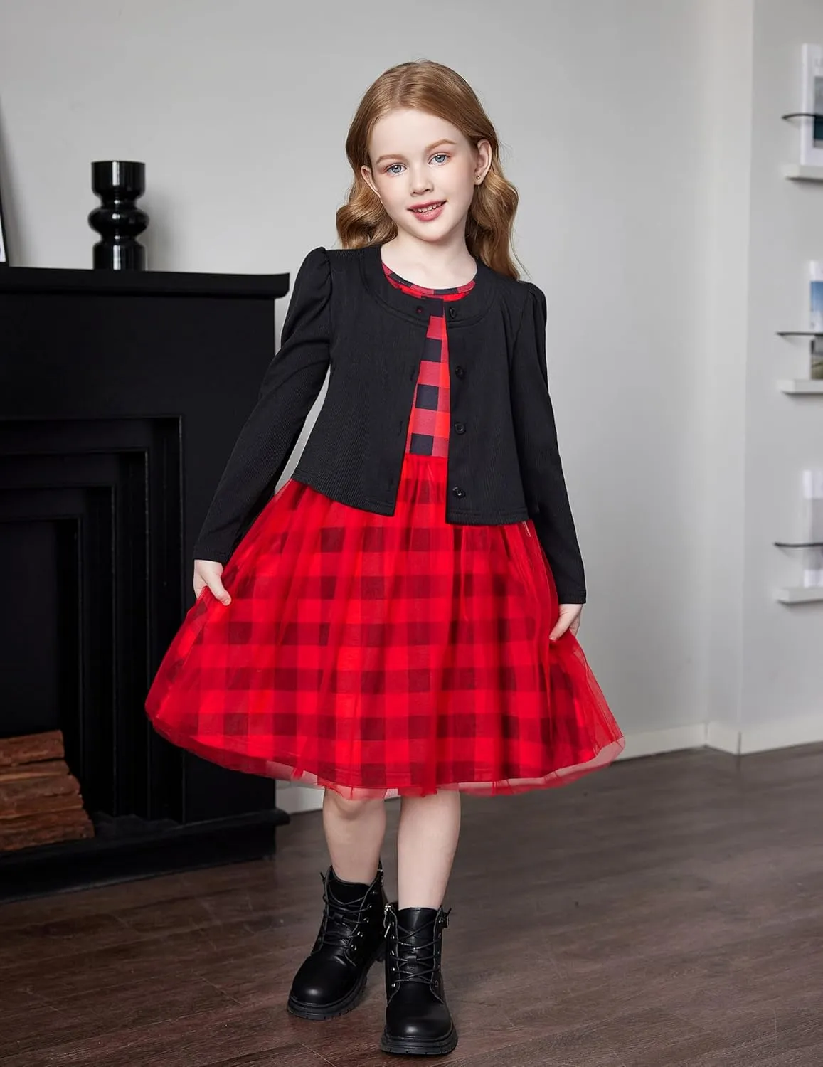 Arshiner Toddler Tutu Dress and Knit Cardigan Girls Set