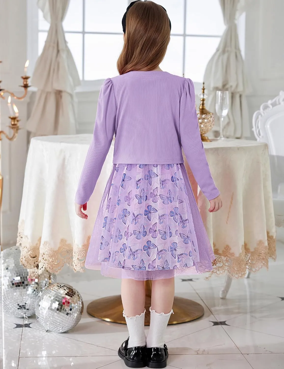 Arshiner Toddler Tutu Dress and Knit Cardigan Girls Set