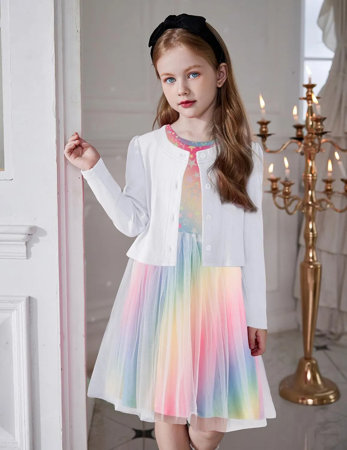 Arshiner Toddler Tutu Dress and Knit Cardigan Girls Set