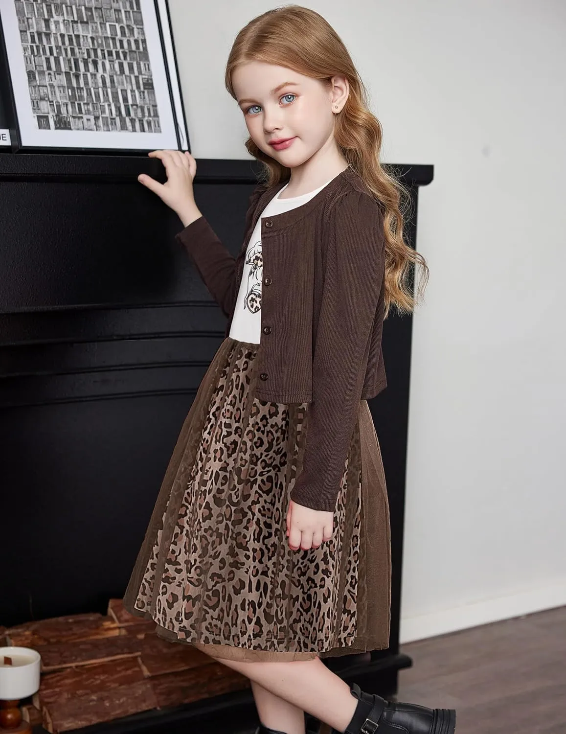 Arshiner Toddler Tutu Dress and Knit Cardigan Girls Set