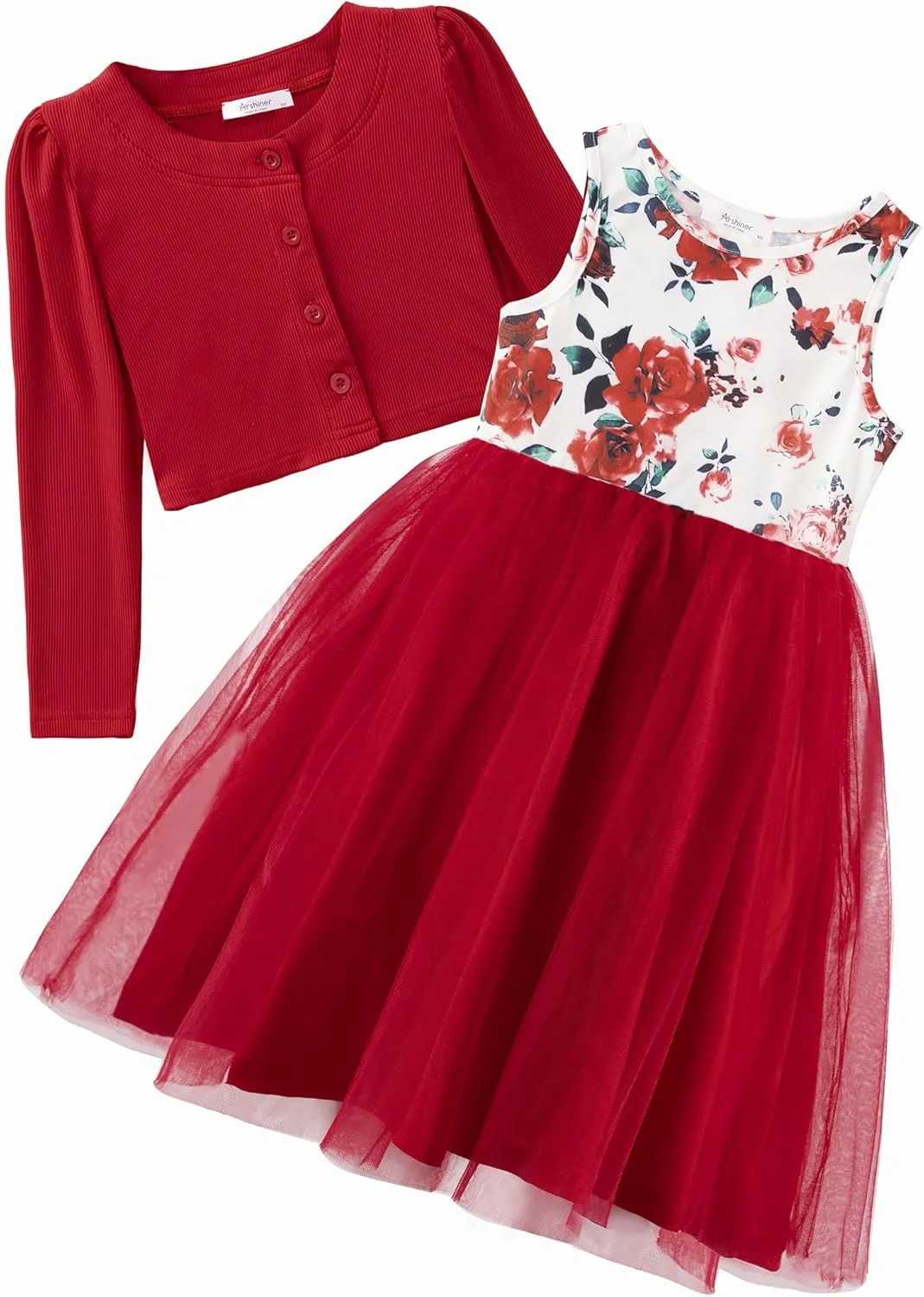 Arshiner Toddler Tutu Dress and Knit Cardigan Girls Set