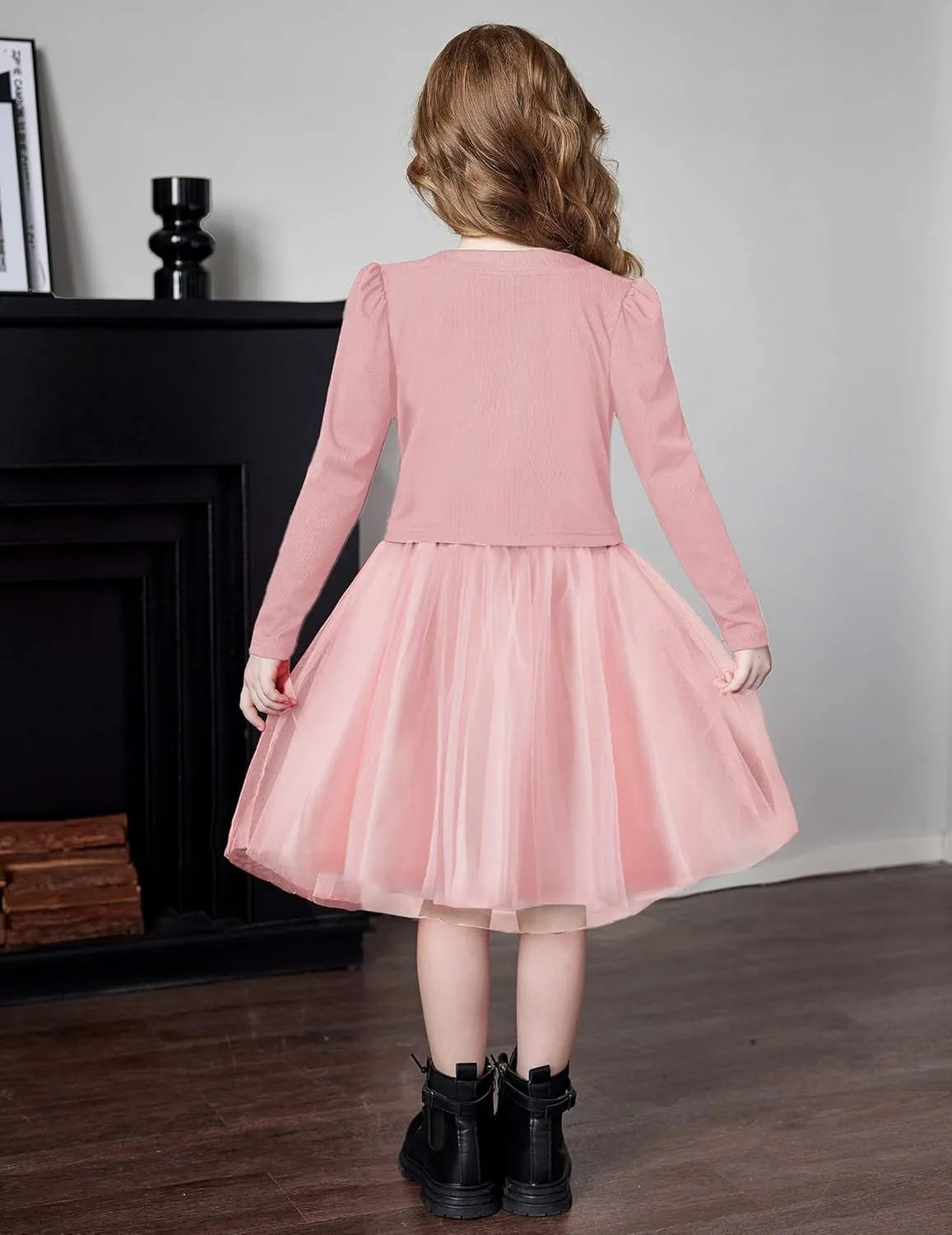 Arshiner Toddler Tutu Dress and Knit Cardigan Girls Set