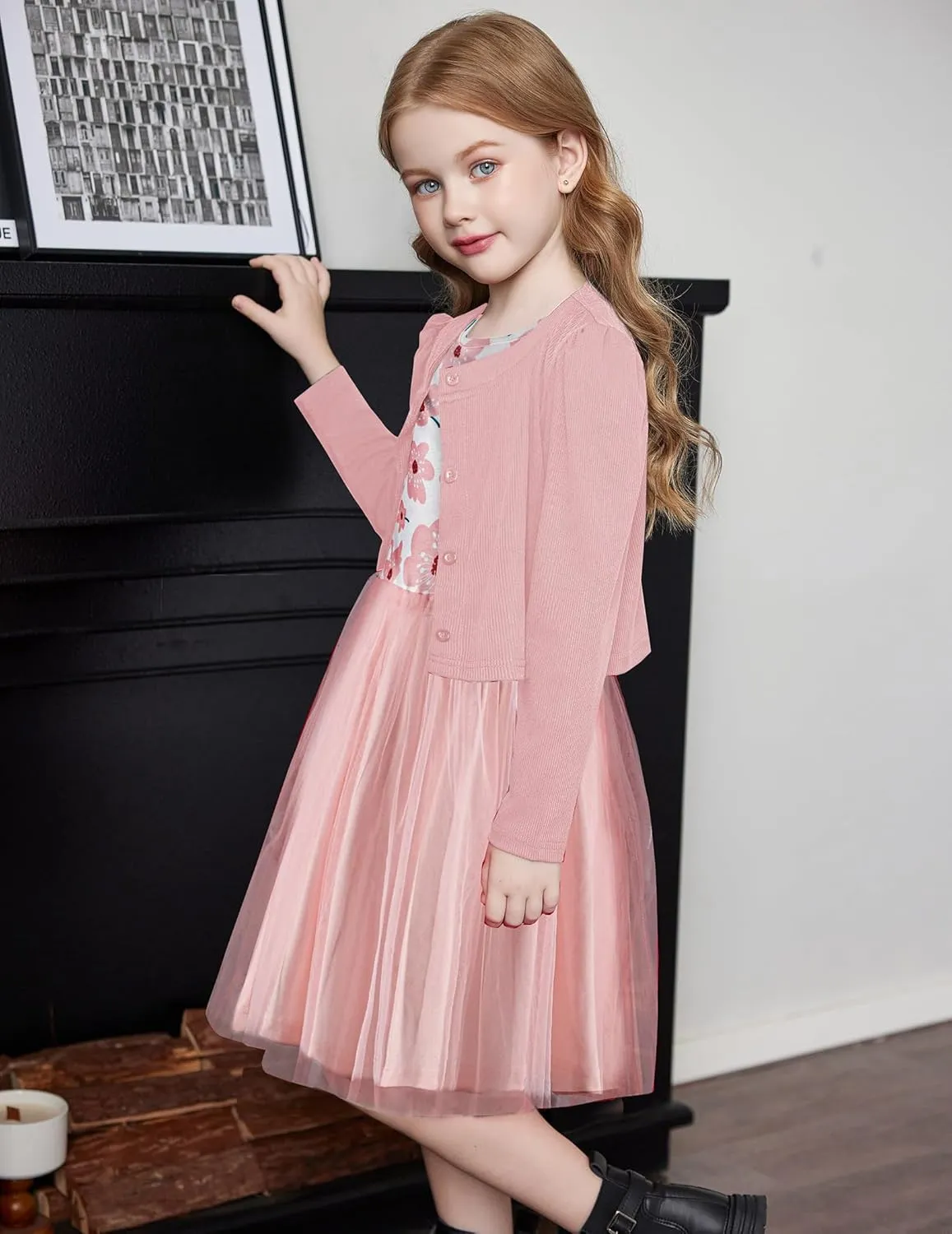 Arshiner Toddler Tutu Dress and Knit Cardigan Girls Set