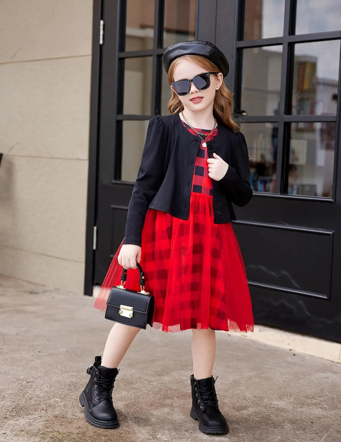 Arshiner Toddler Tutu Dress and Knit Cardigan Girls Set