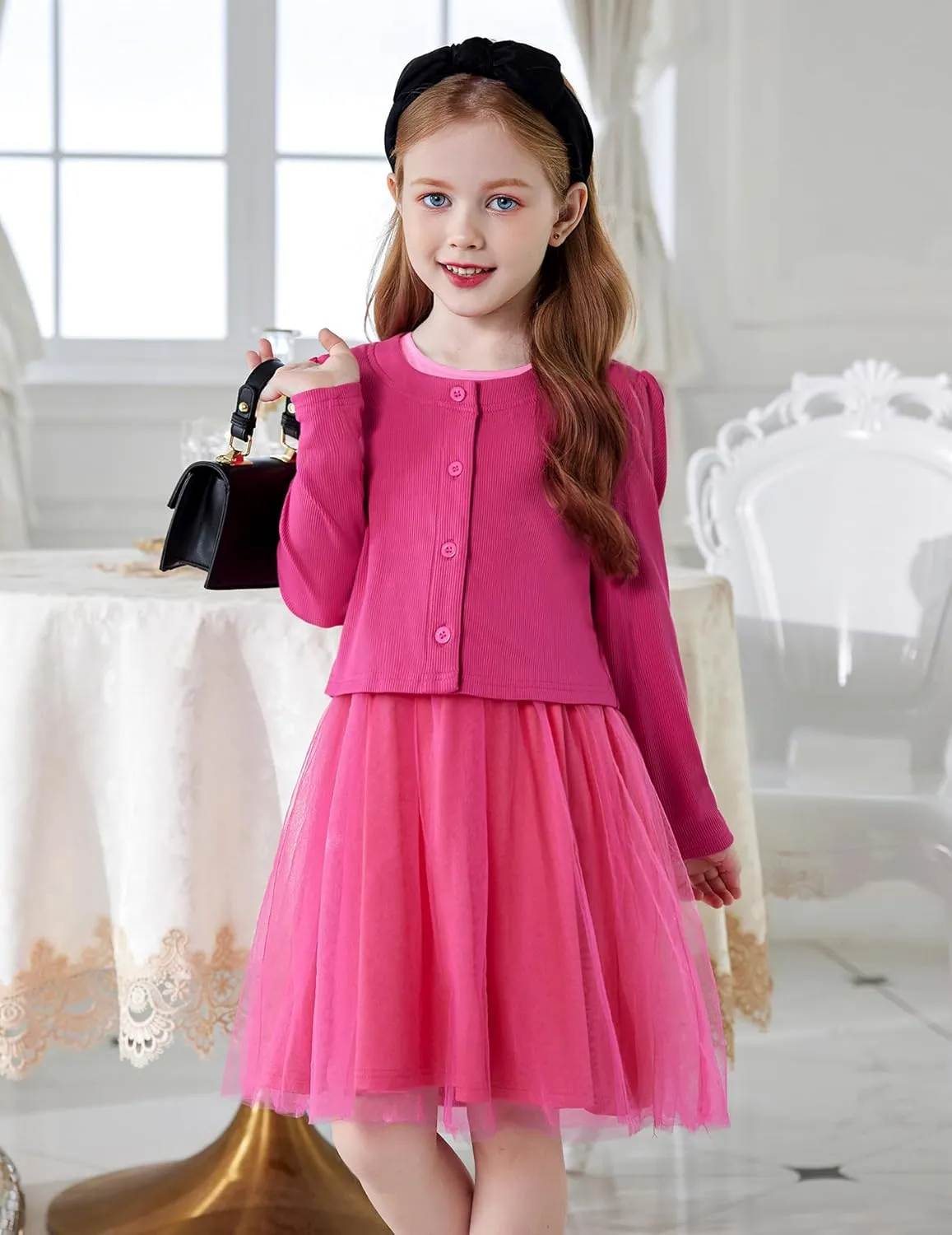Arshiner Toddler Tutu Dress and Knit Cardigan Girls Set