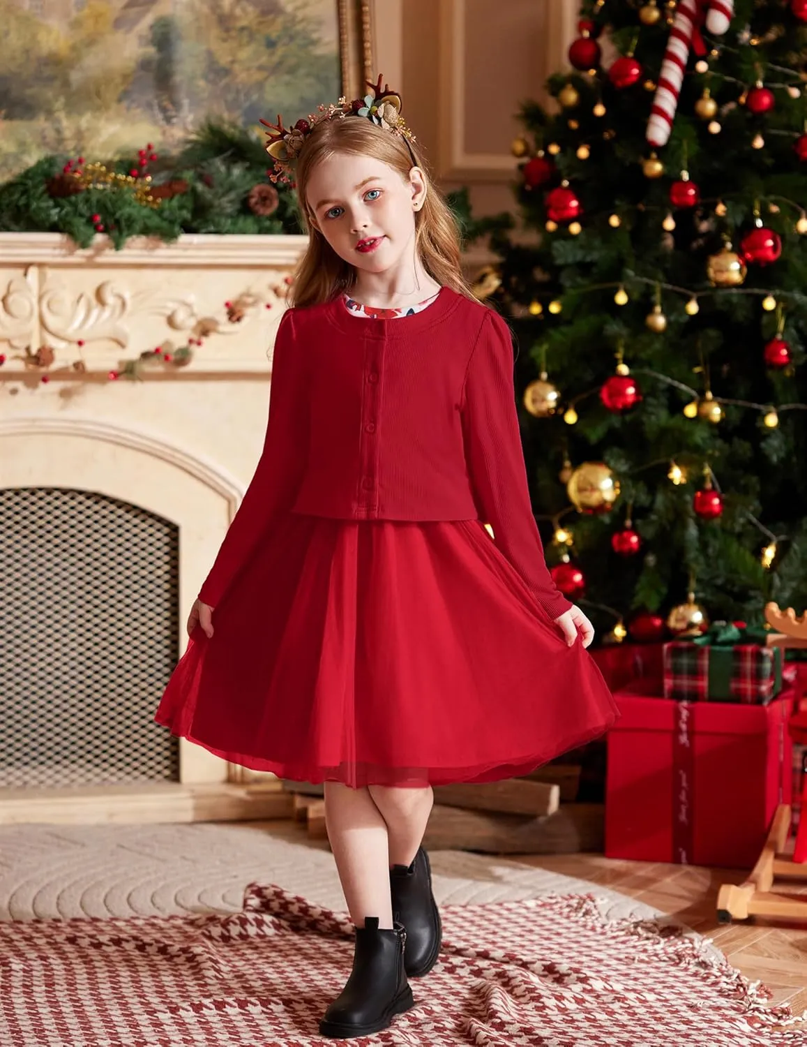 Arshiner Toddler Tutu Dress and Knit Cardigan Girls Set
