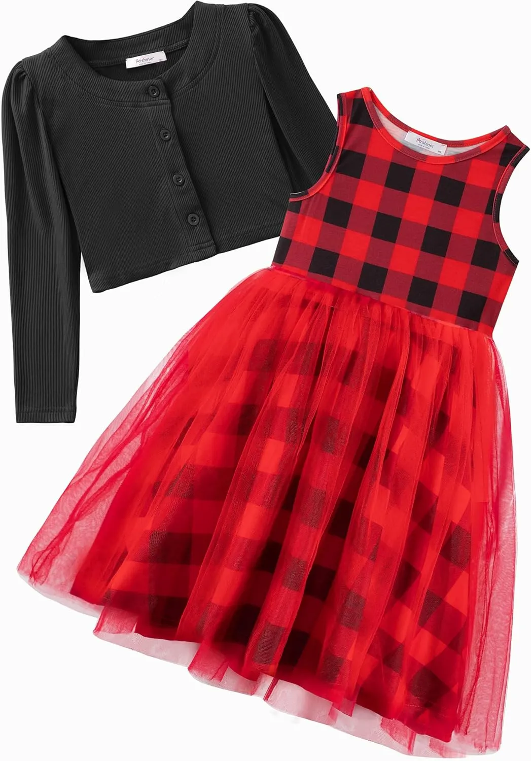 Arshiner Toddler Tutu Dress and Knit Cardigan Girls Set