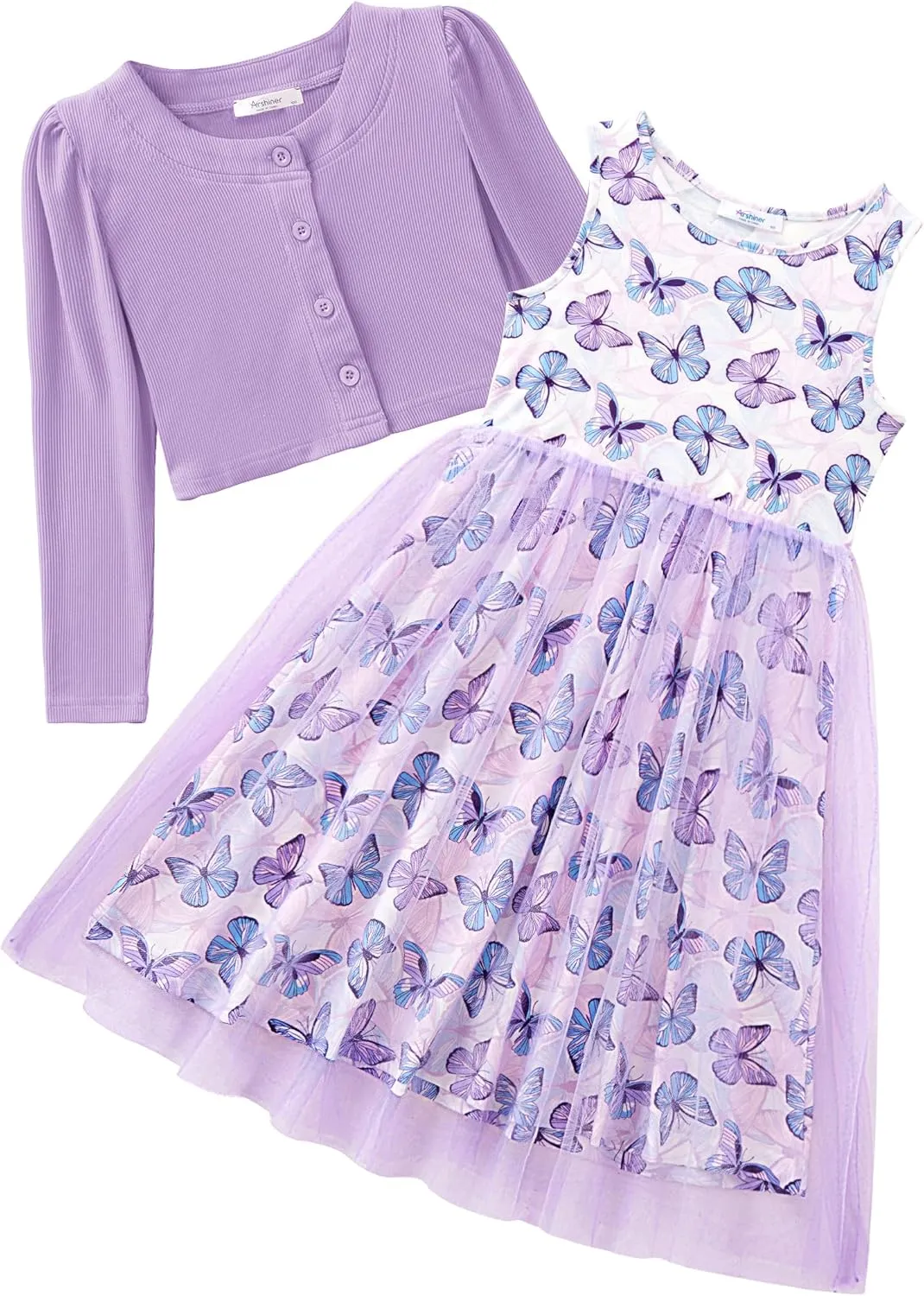 Arshiner Toddler Tutu Dress and Knit Cardigan Girls Set