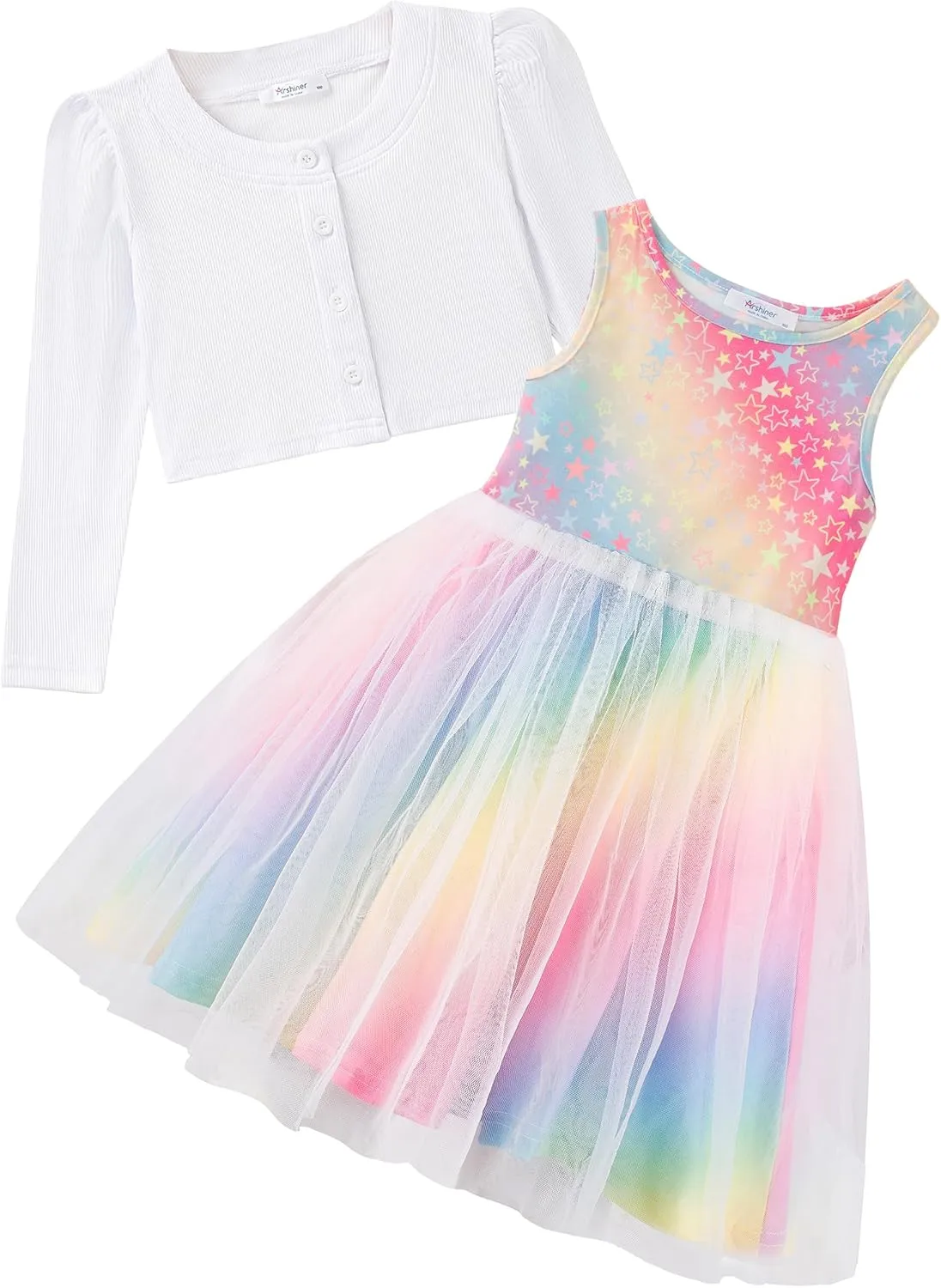 Arshiner Toddler Tutu Dress and Knit Cardigan Girls Set