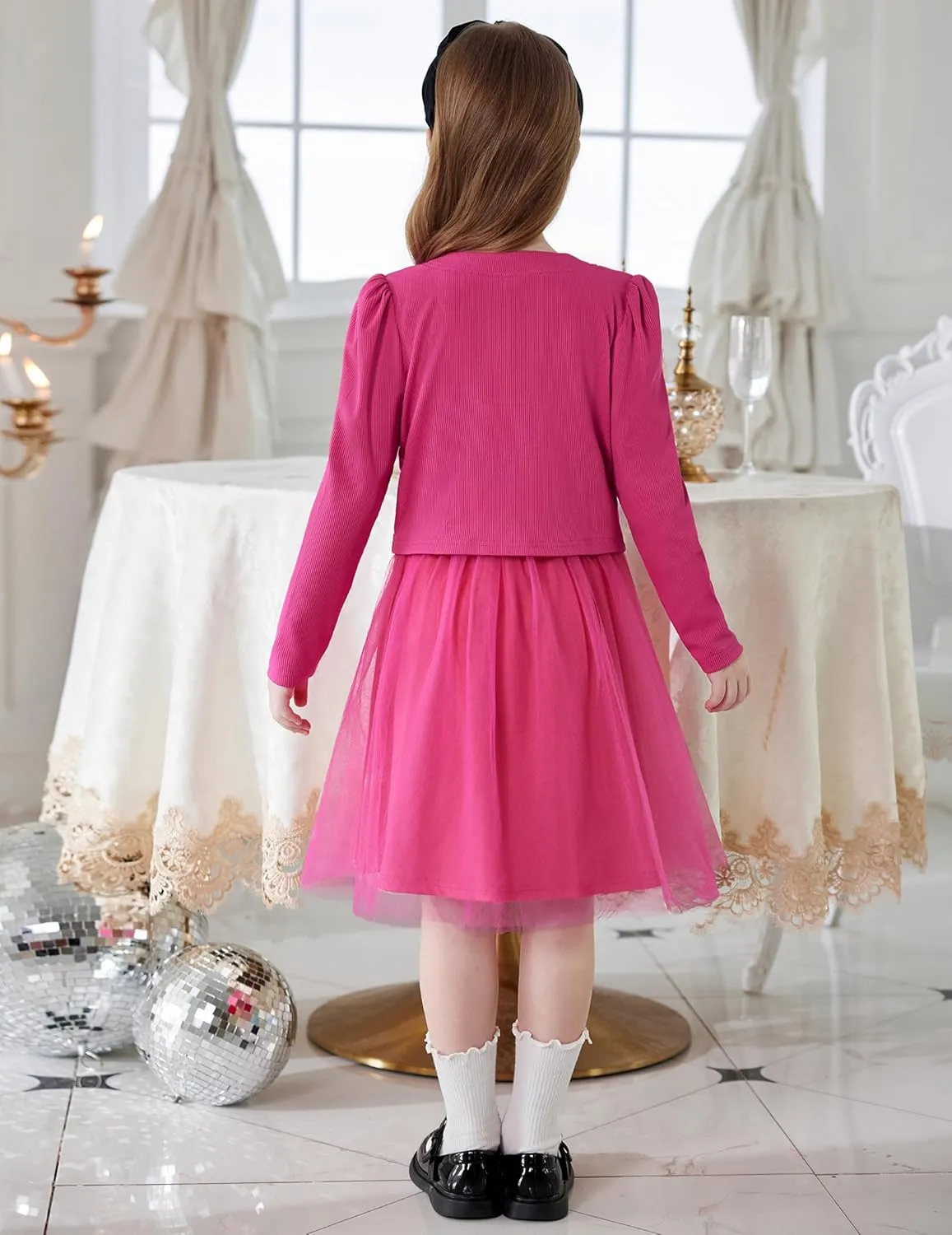 Arshiner Toddler Tutu Dress and Knit Cardigan Girls Set