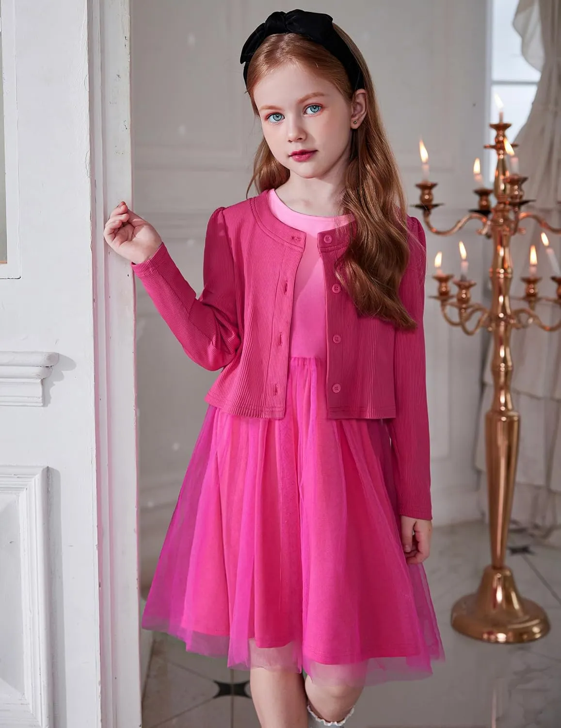 Arshiner Toddler Tutu Dress and Knit Cardigan Girls Set
