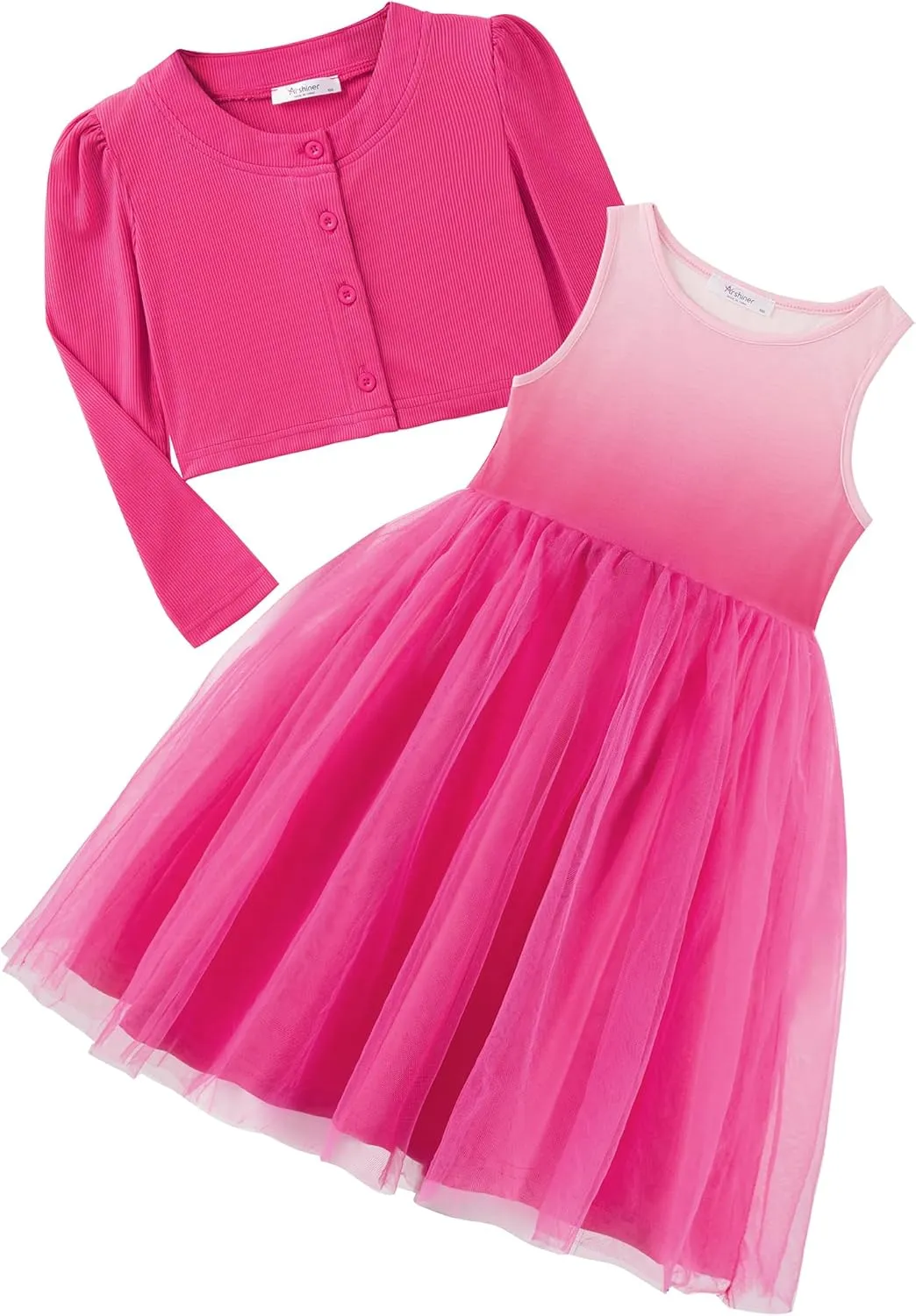 Arshiner Toddler Tutu Dress and Knit Cardigan Girls Set
