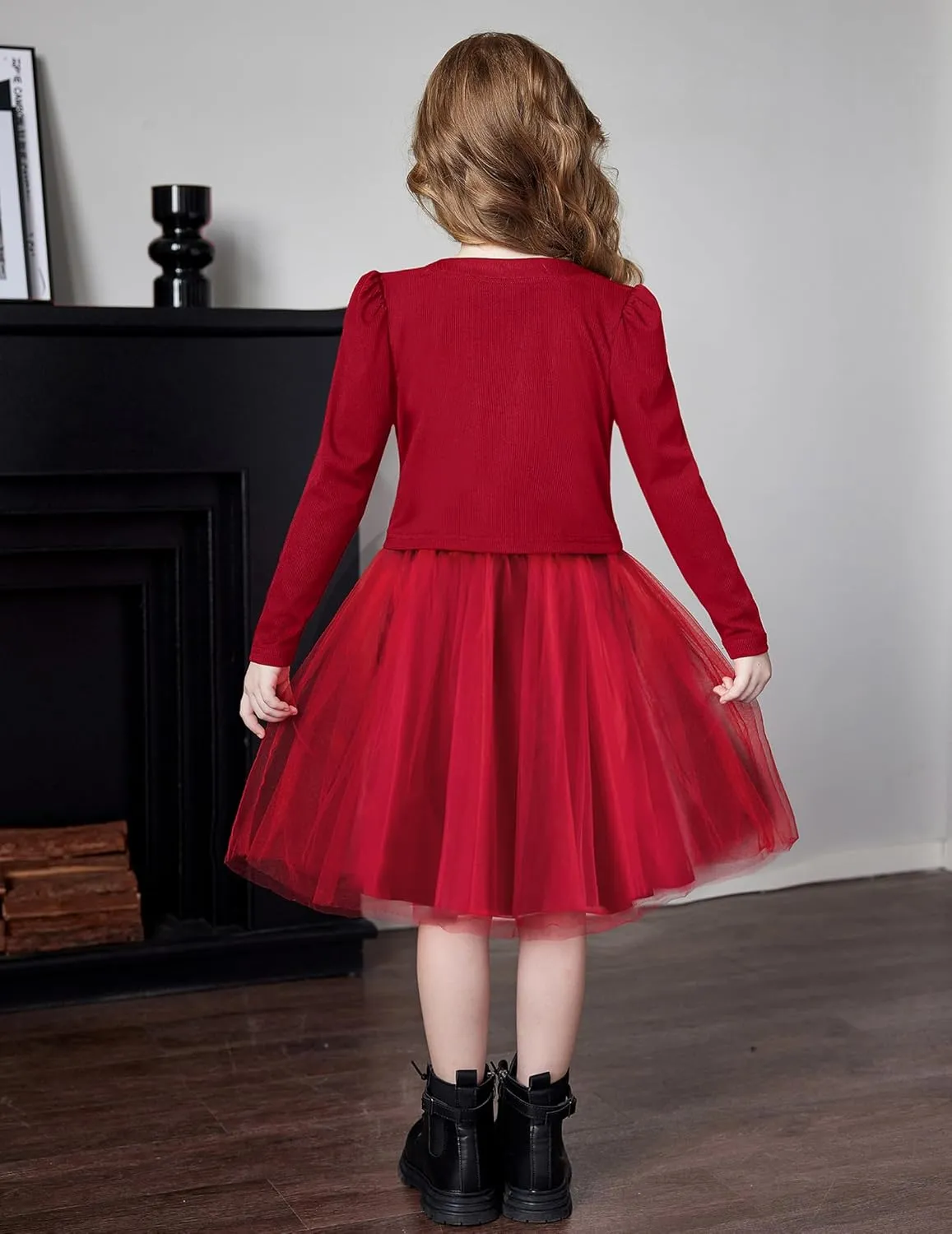 Arshiner Toddler Tutu Dress and Knit Cardigan Girls Set