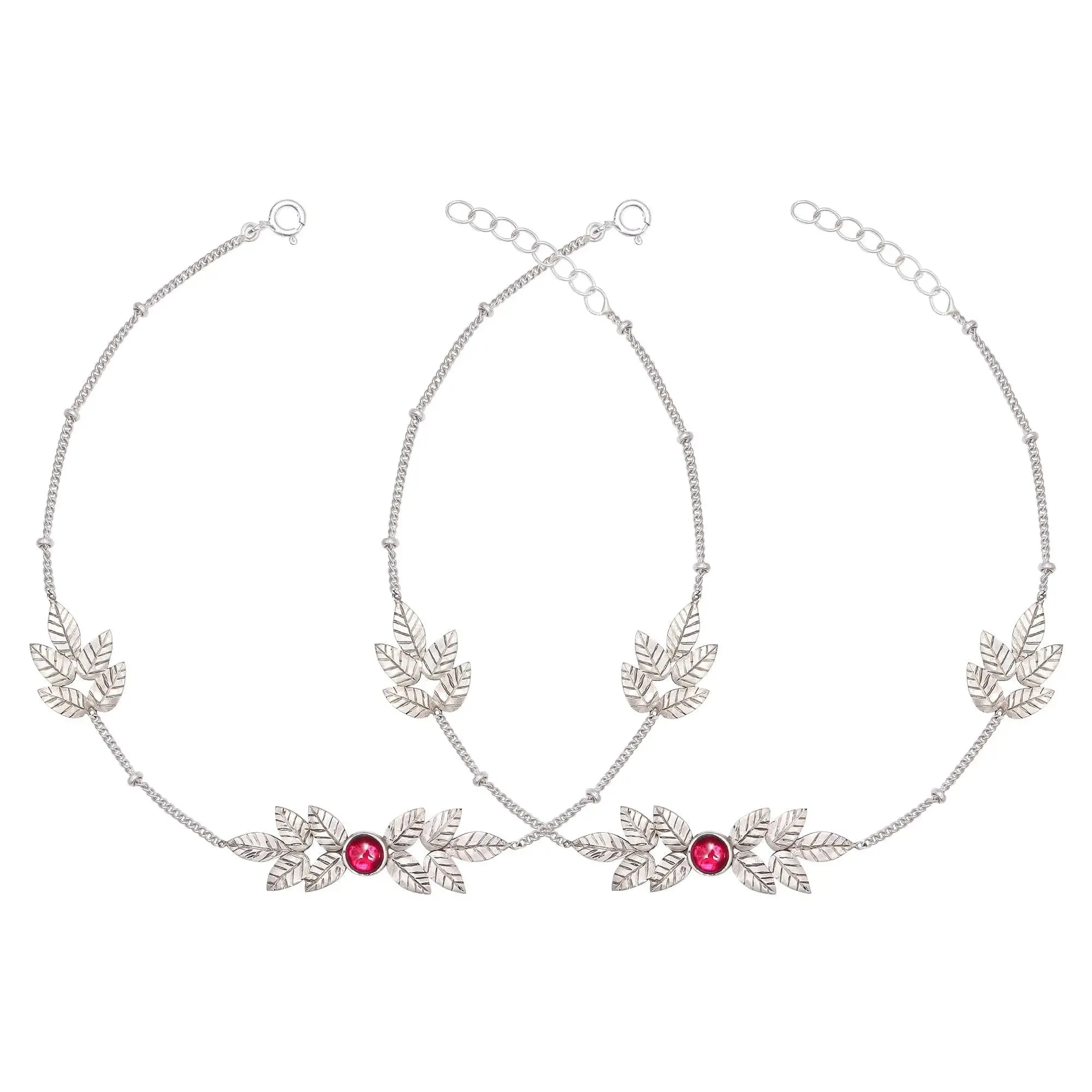 Autumn Leaves Silver 92.5 Anklet