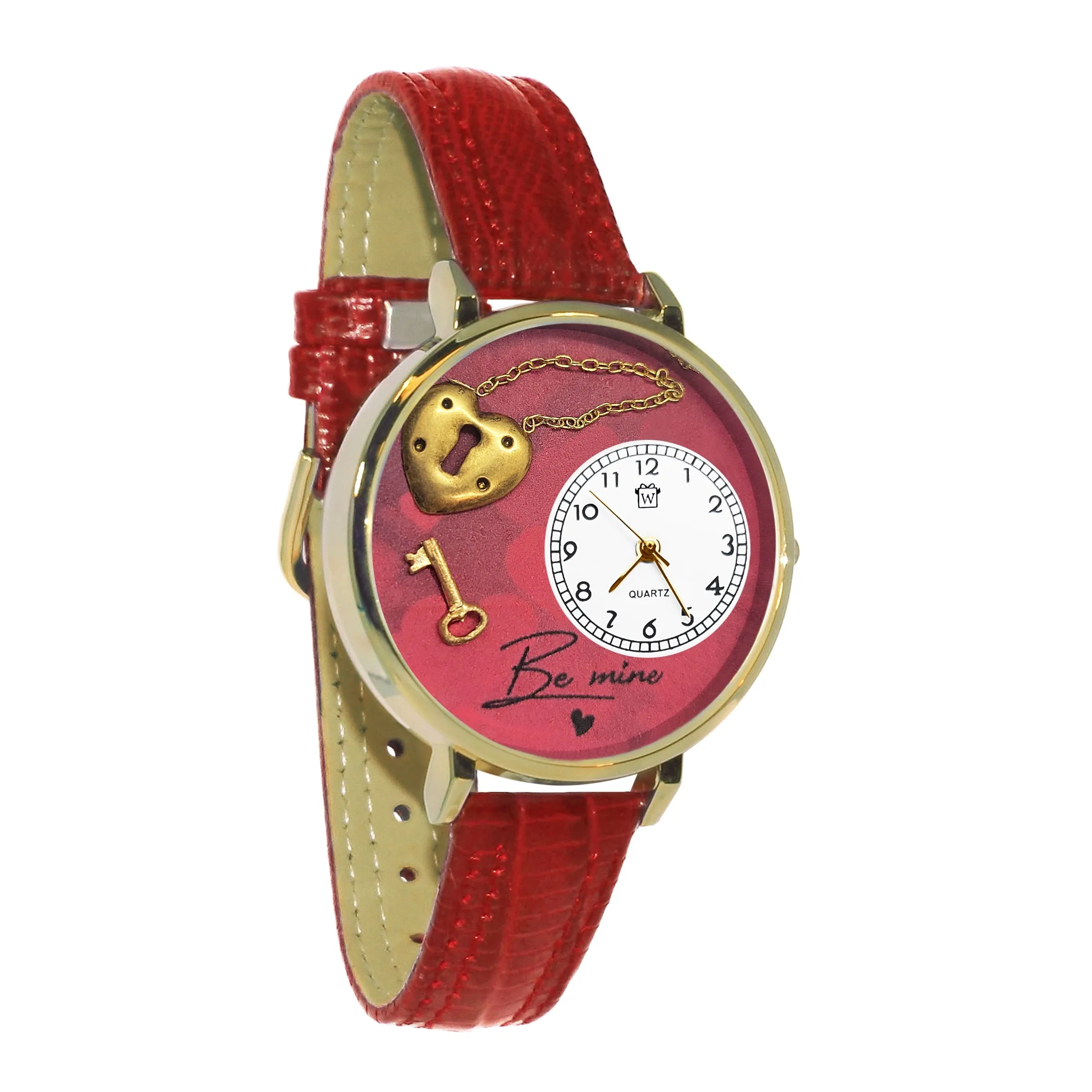 Be Mine Heart & Key 3D Watch Large Style