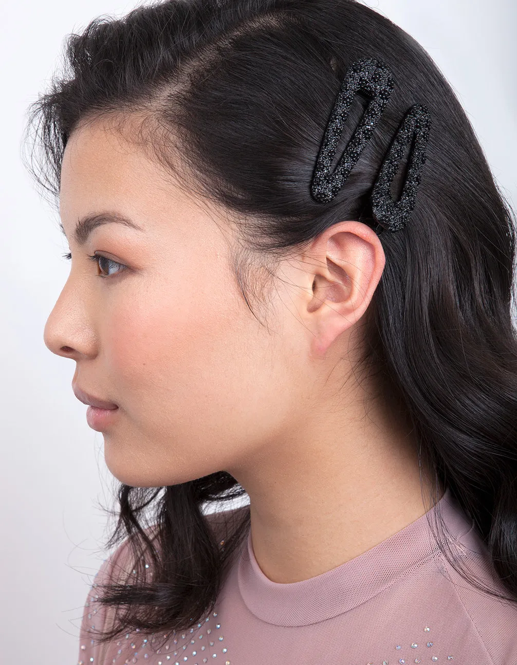 Black Textured Hair Clip Pack