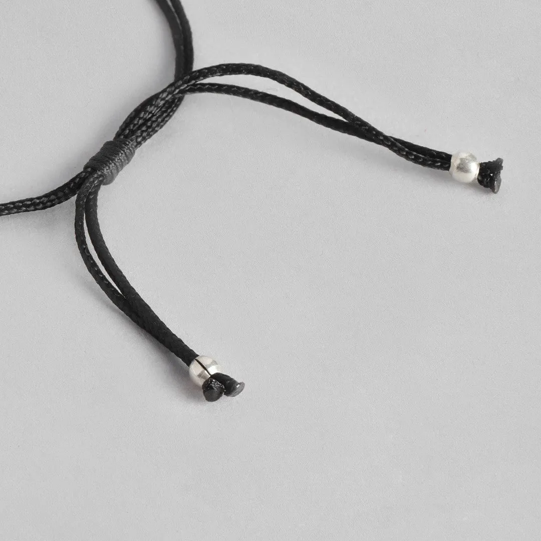 Black Thread Woven Thread Anklets in 925 Sterling Silver