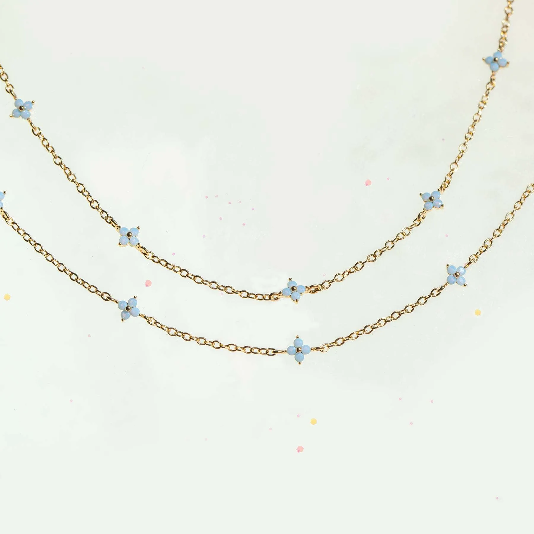 Blue Flower Summer Beach Wind Anklet