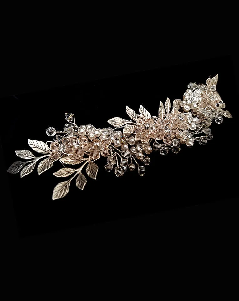 Bridal headpiece - blush floral hair pins [set of 5] - Jessica by Kezani