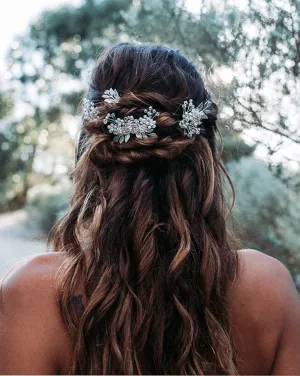 Bridal headpiece - blush floral hair pins [set of 5] - Jessica by Kezani