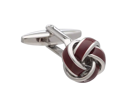 Burgundy Knot Cufflinks