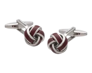Burgundy Knot Cufflinks