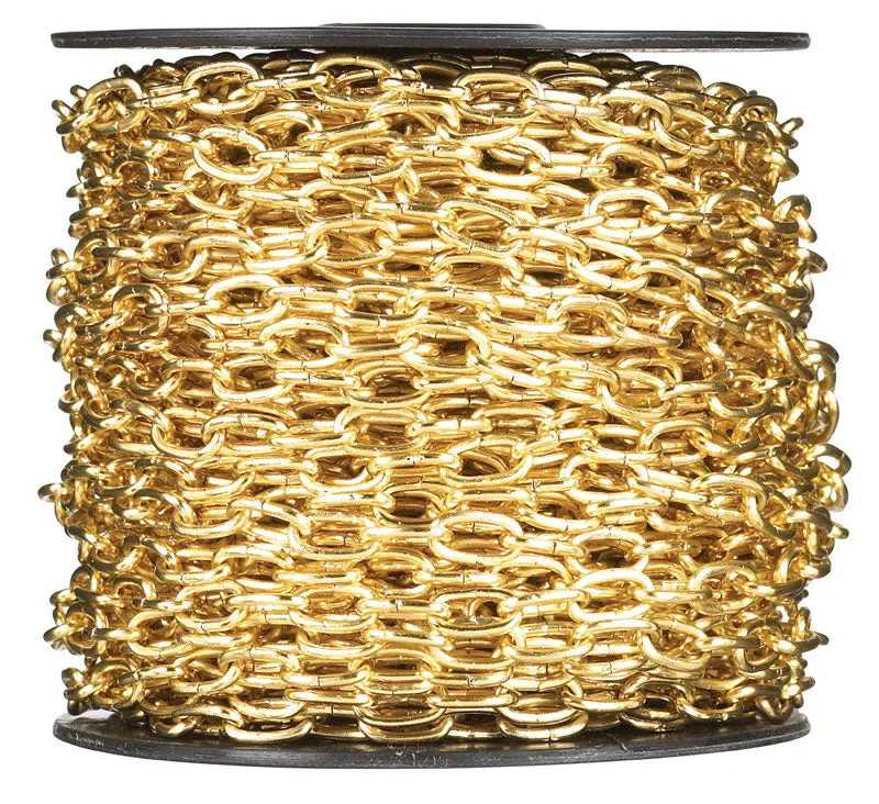 Campbell No. 7 Brass Plated Gold Brass Hobby/Craft Chain 13/32 in. D 0.3 in.