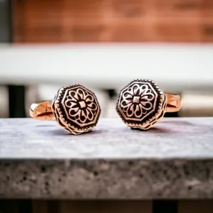 Chokore Octagon Retro Cufflinks (Black & Gold)
