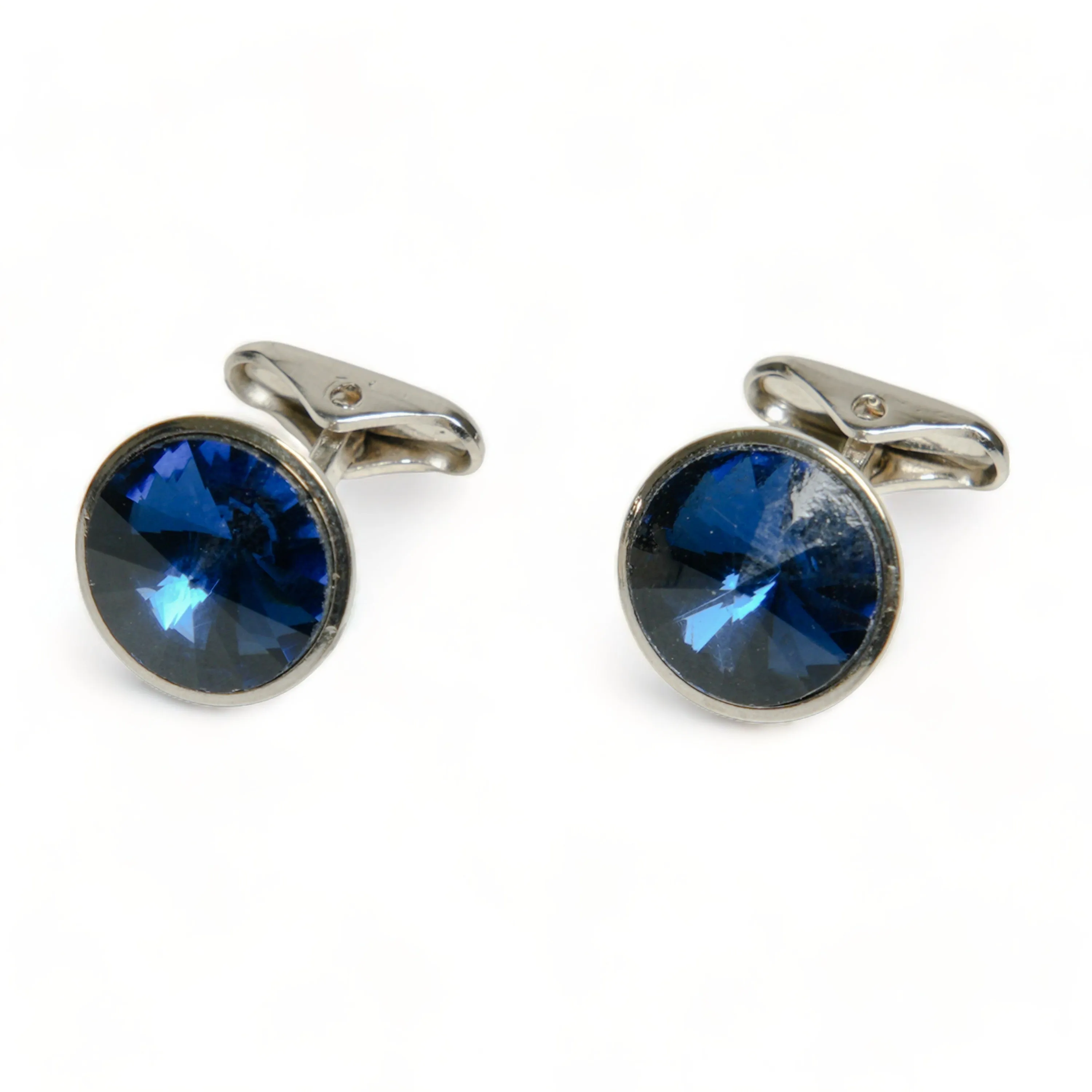 Chokore Silver Crystal Cufflinks (Blue)