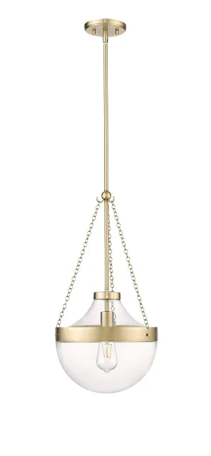 Clarra Pendant - Modern Gold - Clear Glass - 12in. Diameter - E26 Medium Base