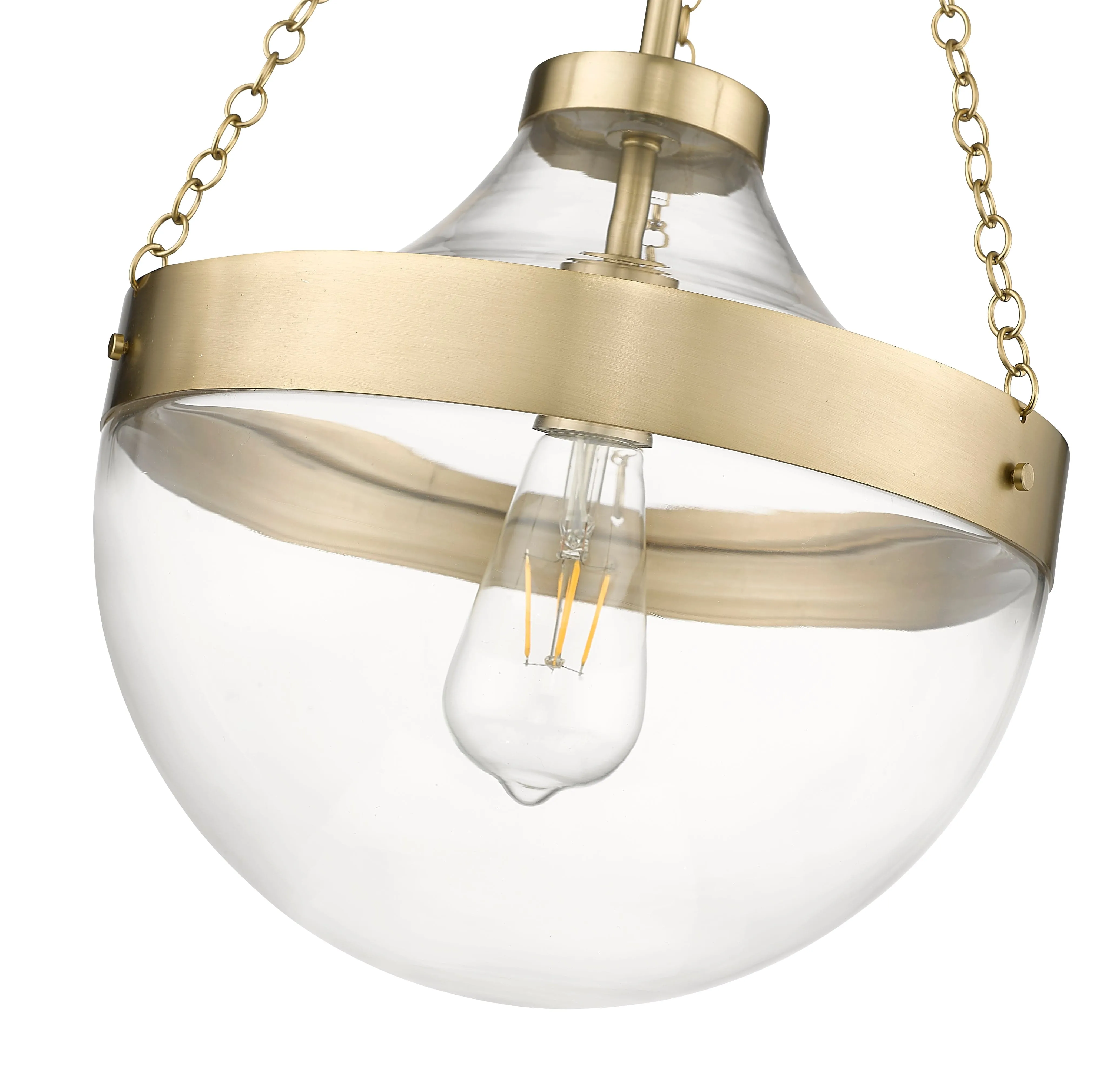 Clarra Pendant - Modern Gold - Clear Glass - 12in. Diameter - E26 Medium Base