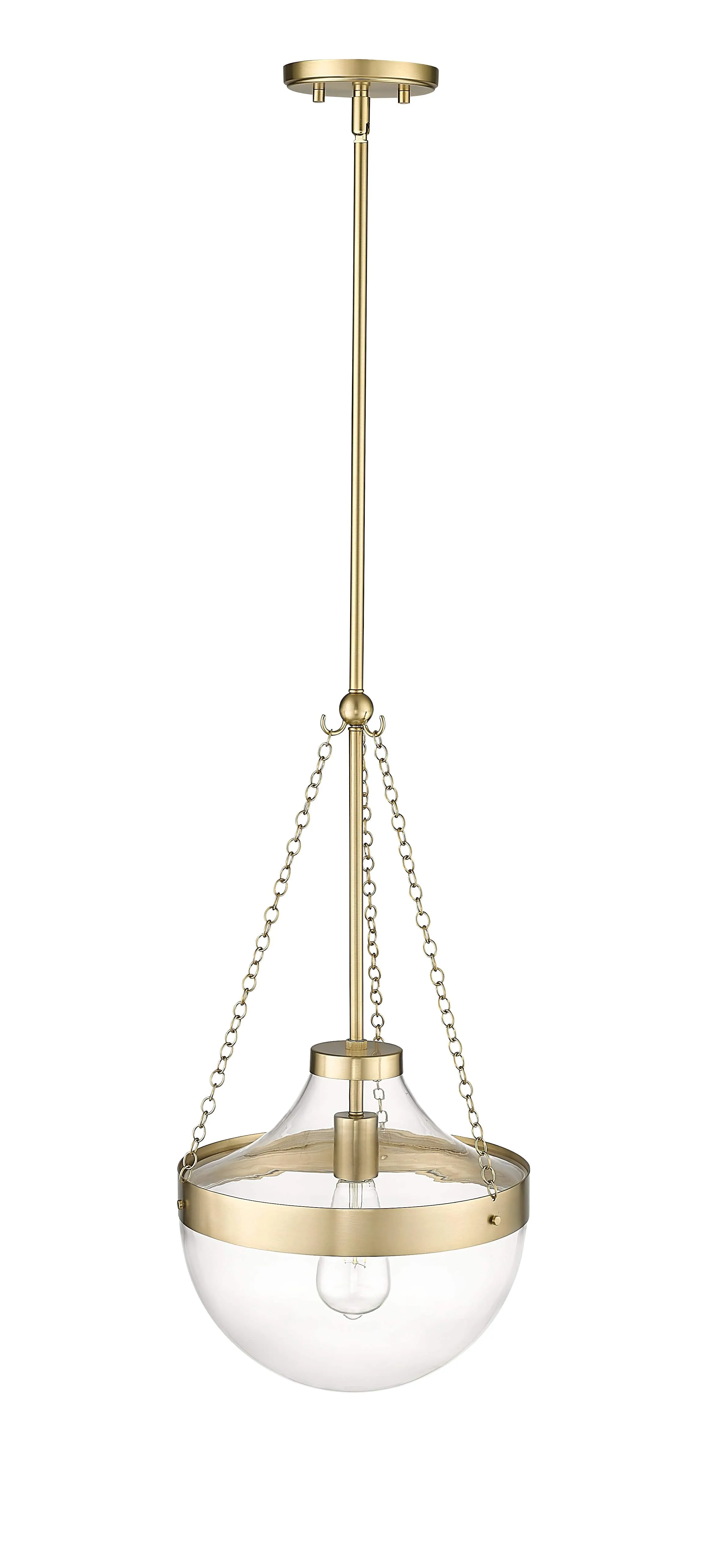 Clarra Pendant - Modern Gold - Clear Glass - 12in. Diameter - E26 Medium Base