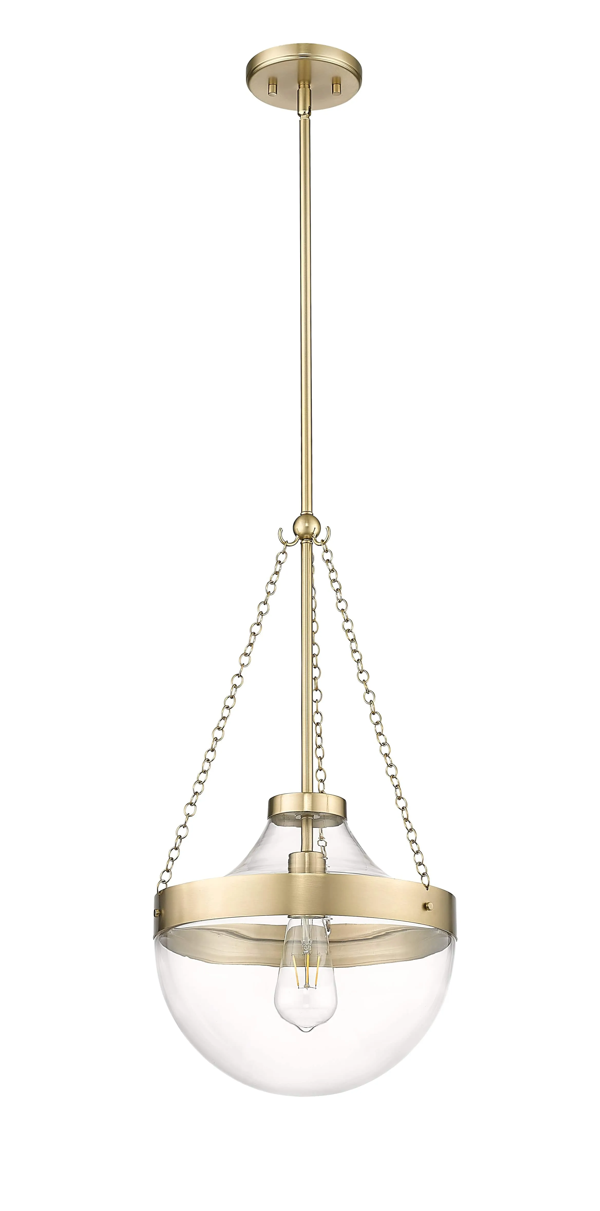 Clarra Pendant - Modern Gold - Clear Glass - 12in. Diameter - E26 Medium Base