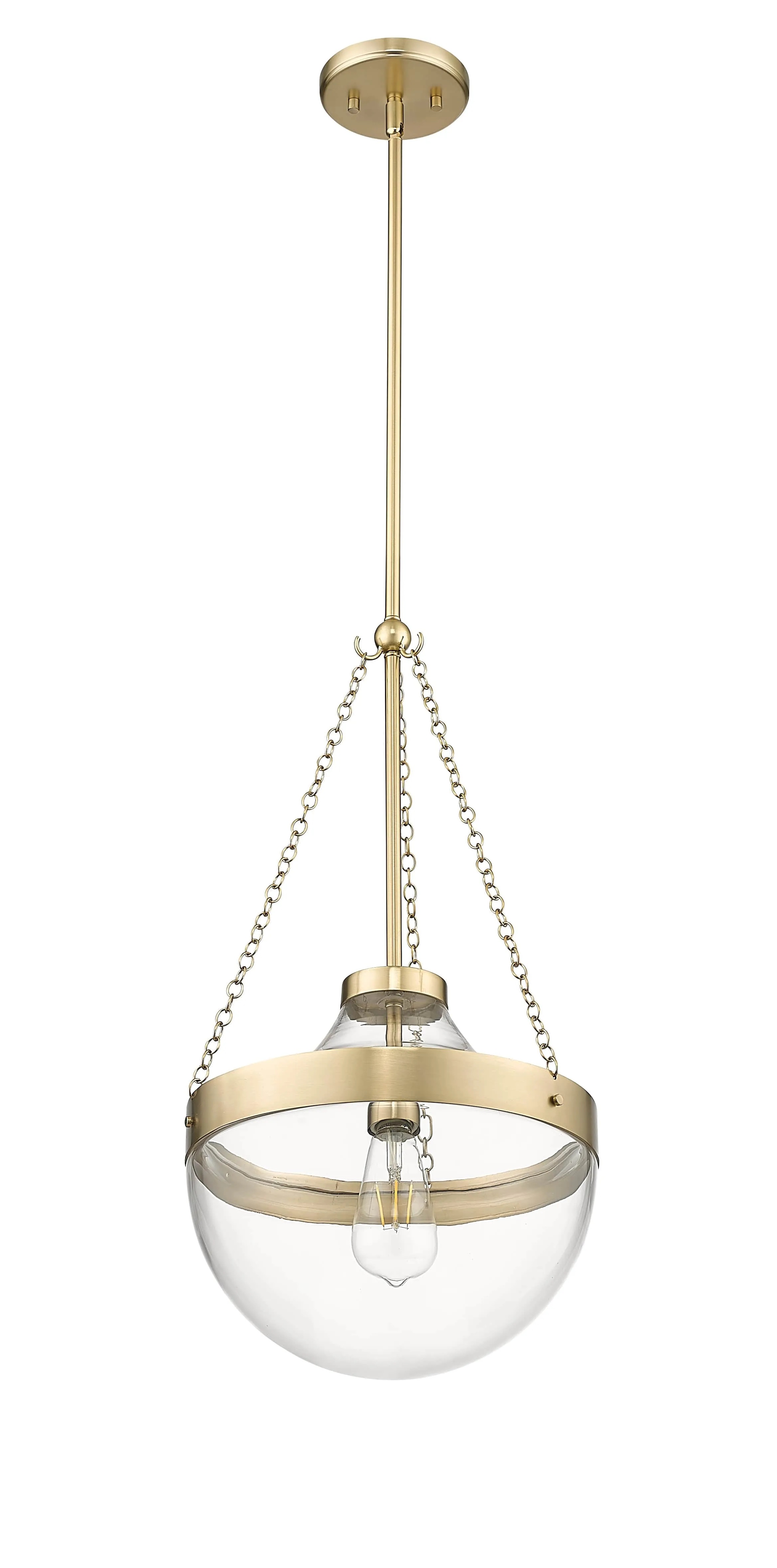 Clarra Pendant - Modern Gold - Clear Glass - 12in. Diameter - E26 Medium Base